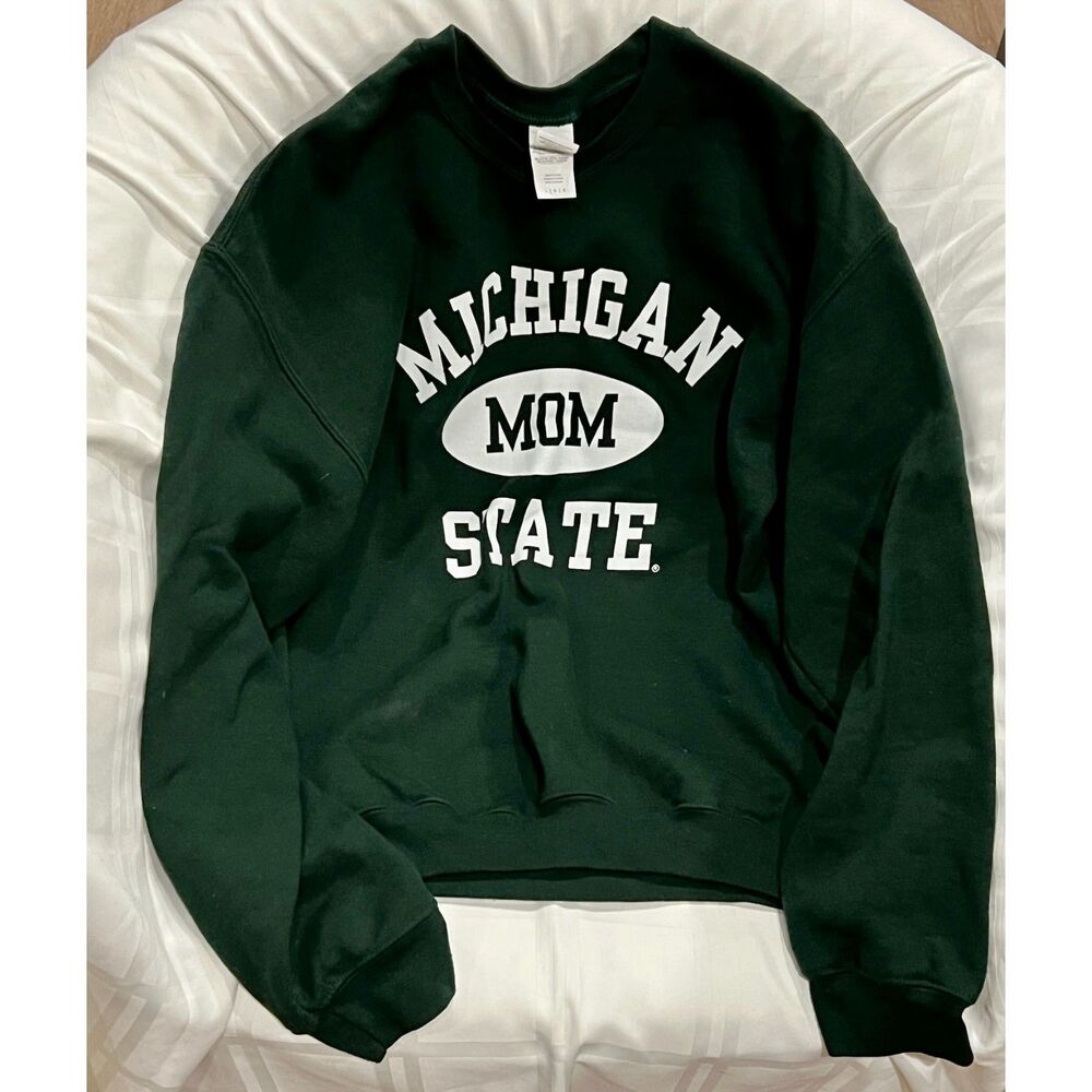 EUC Michigan State University MSU Spartans Mom Crewneck Sweatshirt Green Large